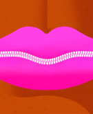 illustration of lips joined by zipper