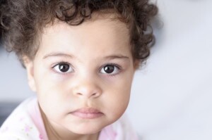 Toddler girl with brown eyes and hair