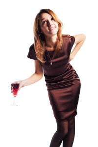 Young woman with a red wine.