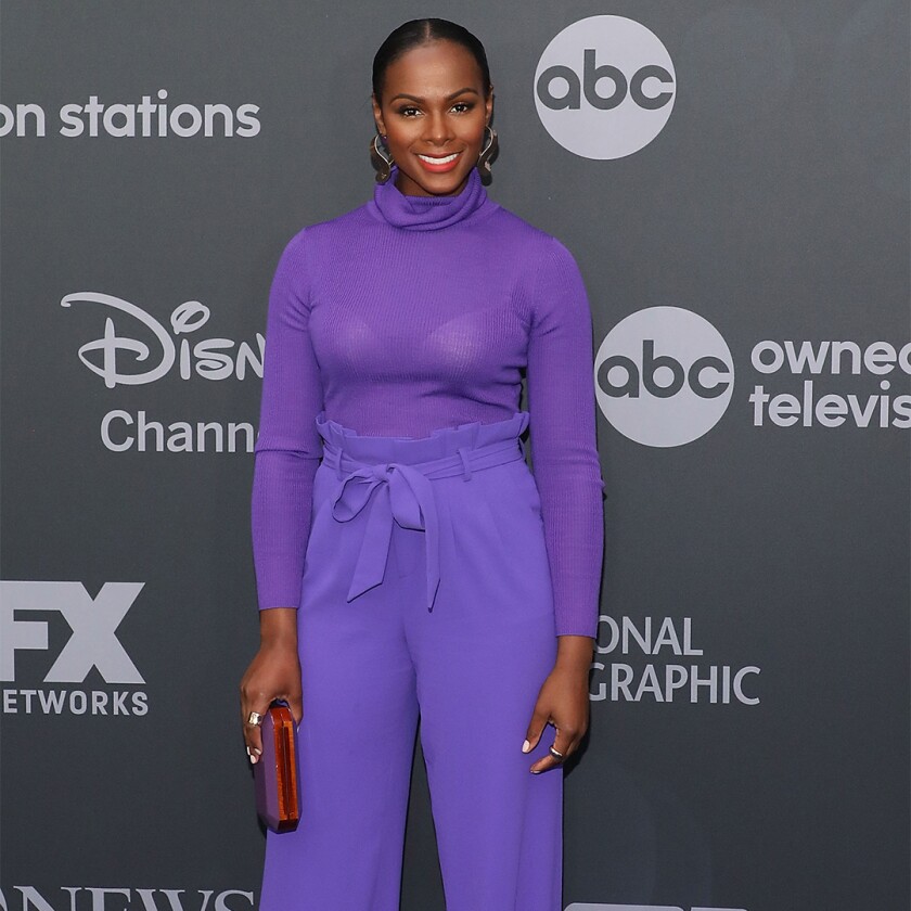 Tika Sumpter in monochrome outfit