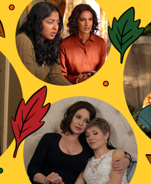 photo collage of 4 different tv shows to watch in the fall