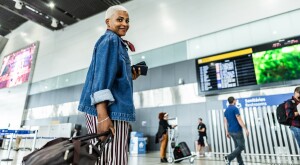 Portrait of a mature woman at airport