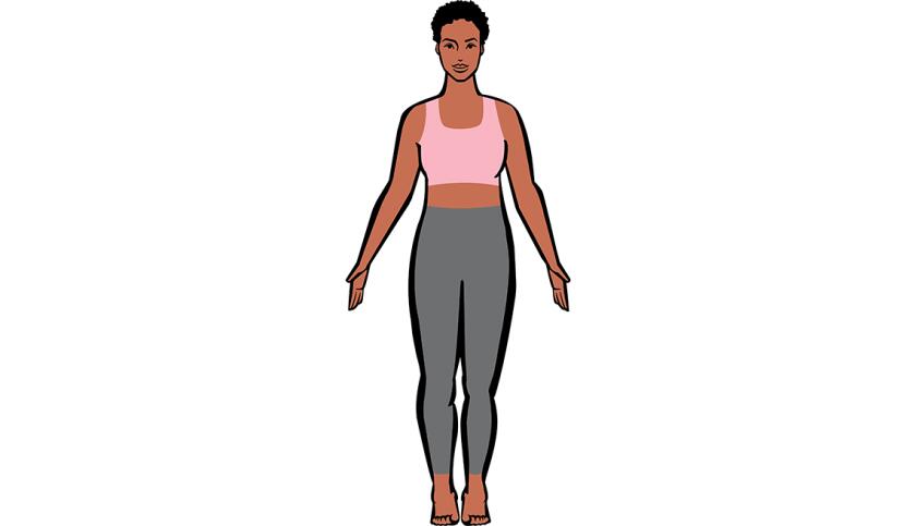 illustration of woman doing mountain stretch