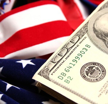 marshmet462 Creative Commons photo of flag and $1
