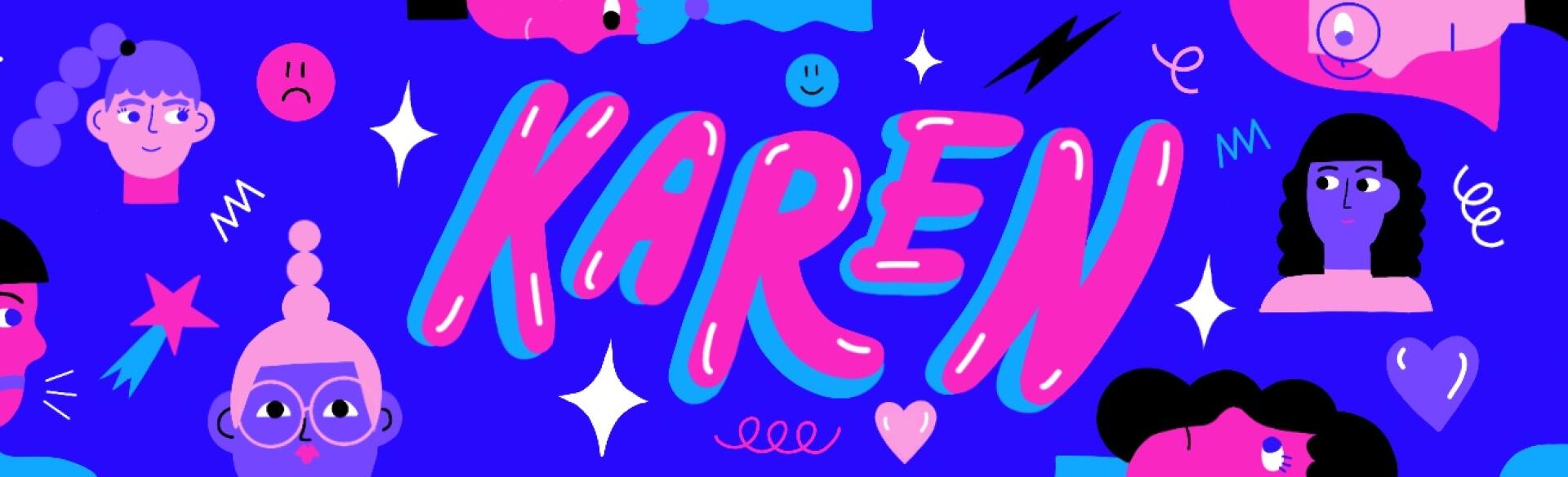 illustration, typography, Karen