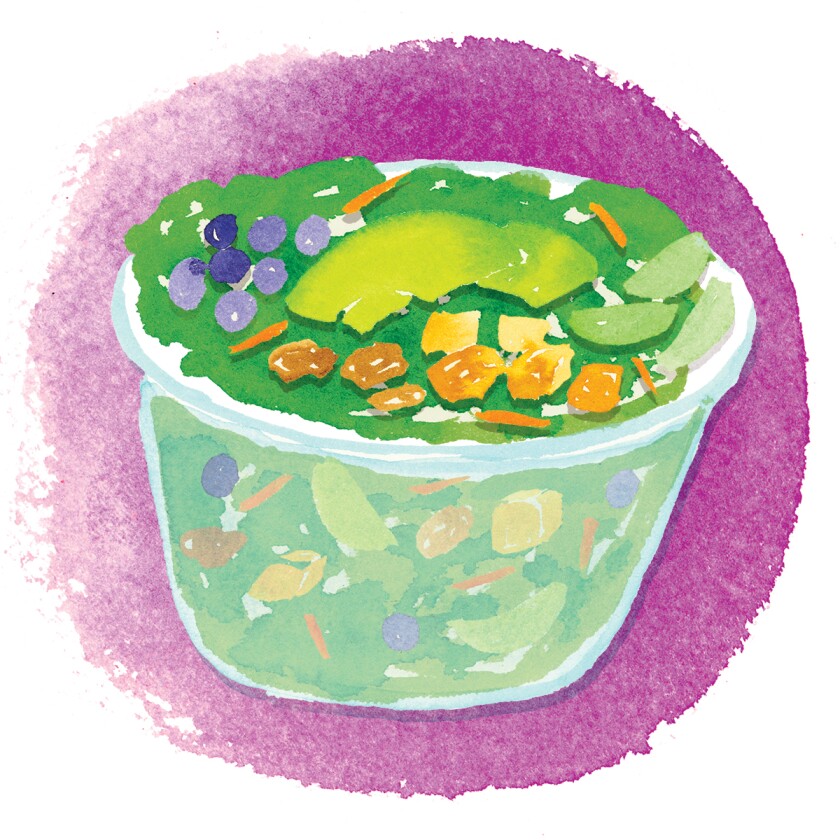 bagged lunch ideas, illustration, salad, nutrition