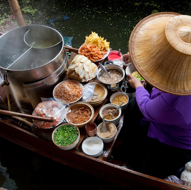 Thai Food Vendor Floating Market