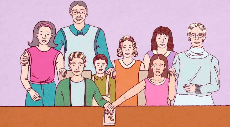illustration of divorced families trying to stay connected