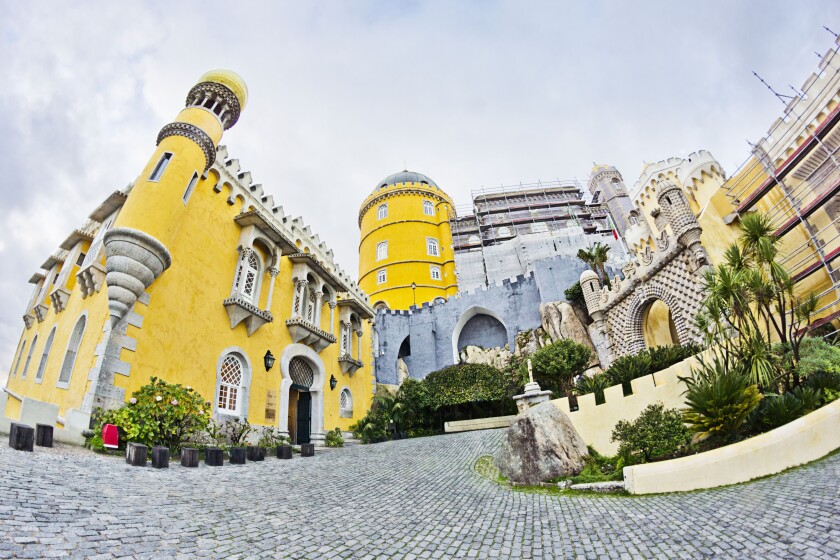 Pena National Palace on a Cloudy Day