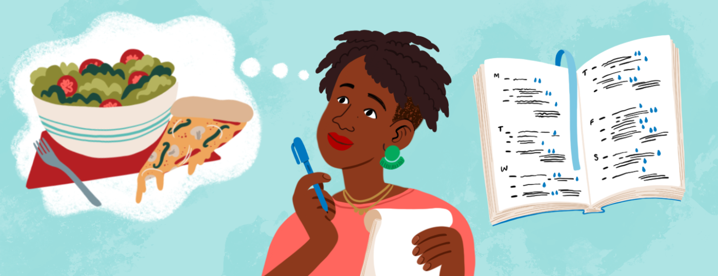 illustration_of_woman_thinking_of_food_and_tracking_her_water_intake_in_journal_by_nicole_miles_1440x560.png