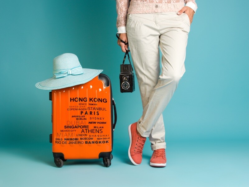 Young woman with luggage