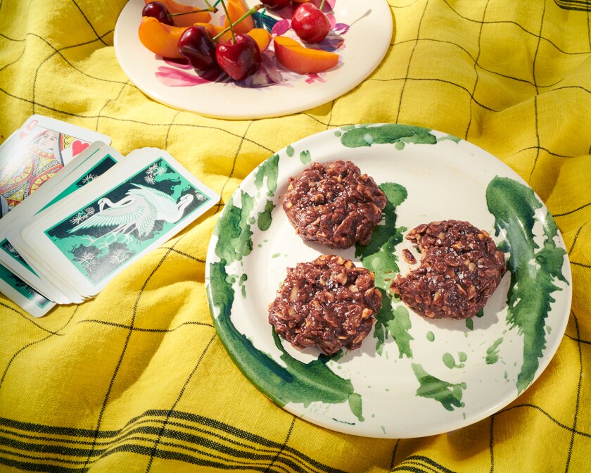 Dessert styled on grass at an outdoor picnic