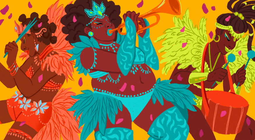illustration_of_ladies_dressed_in_carnival_clothes_playing_instruments_caribbean_playlist_by_charlot_kristensen_1440x584.png
