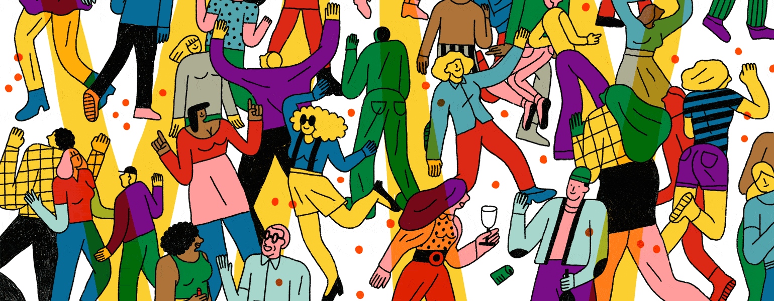 animation of girl leaving a party by cristina spanò