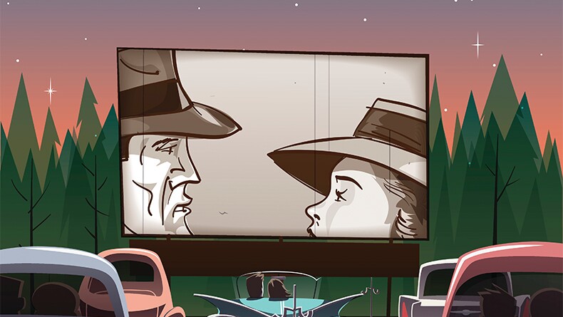 Getty Image of a drive-in movie theater