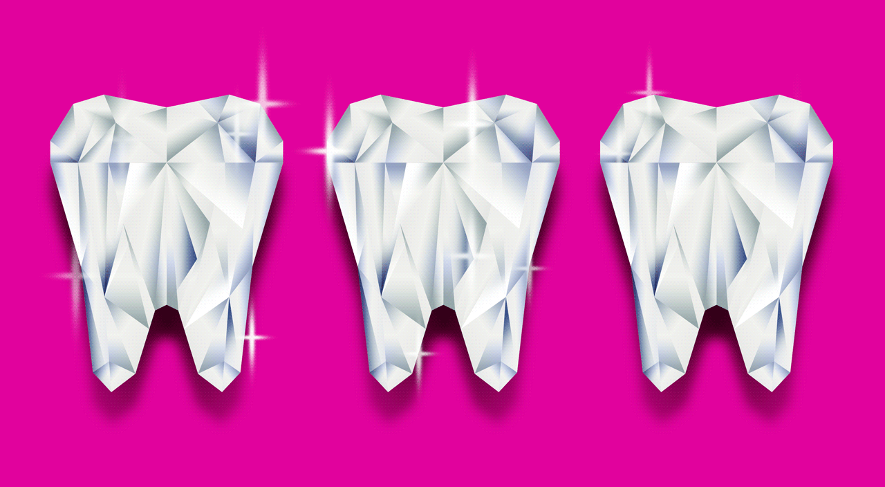 gif of sparkling teeth, saving teeth, teeth hygiene