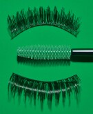 green mascara, woman applying hair dye, two women, beauty treatment, photo