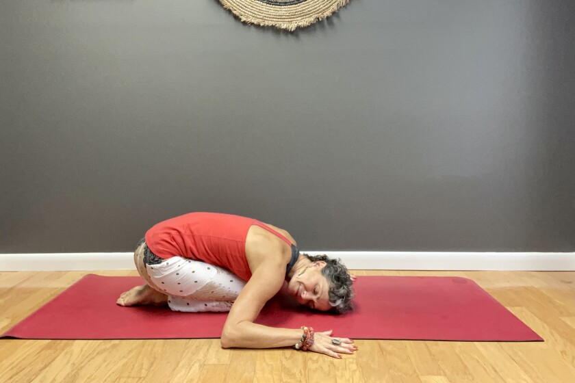 Julie Blamphin yoga poses