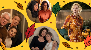 photo collage of 4 different tv shows to watch in the fall