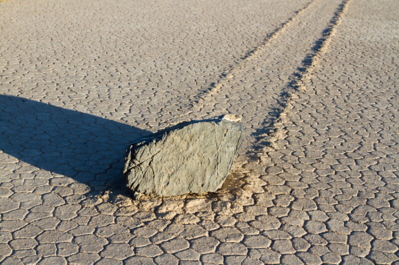 Rock on Playa at Death Valley