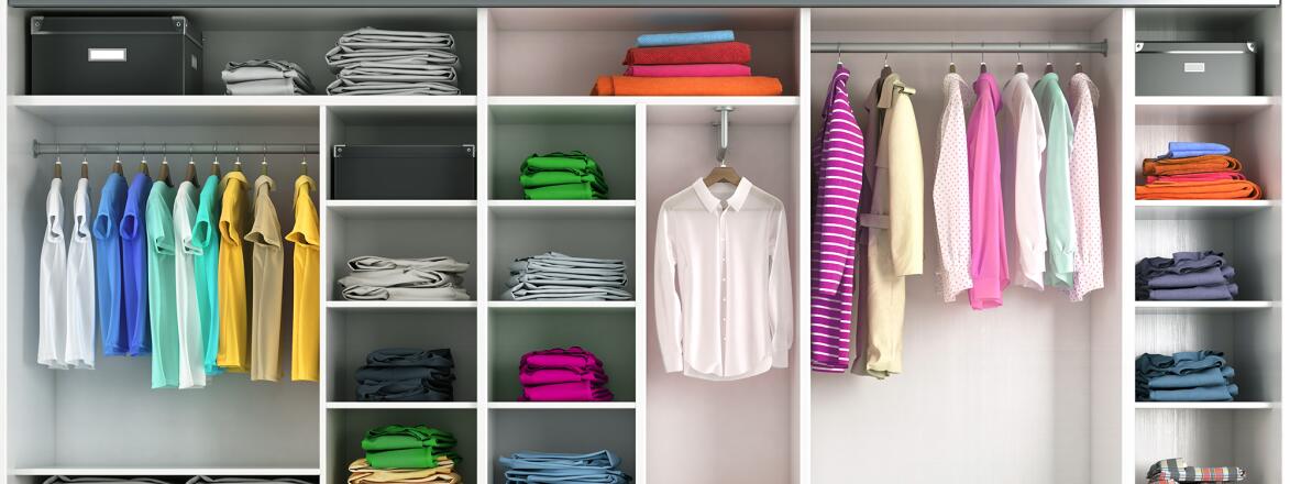 Dressing room with a well organized closet