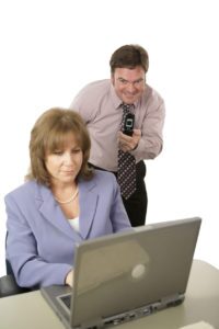Man stealing woman's personal information