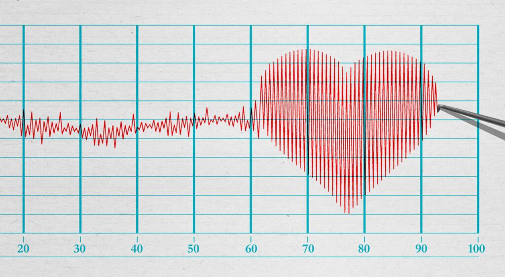 illustration of cardiogram  making a heart, sex life, female sexuality
