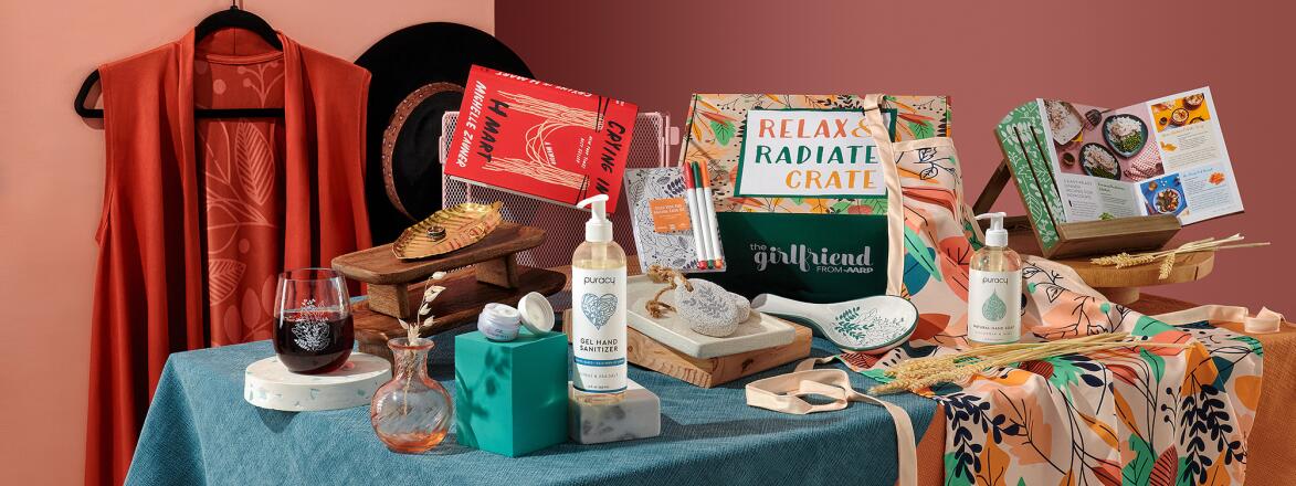Relax and radiate crate with various products