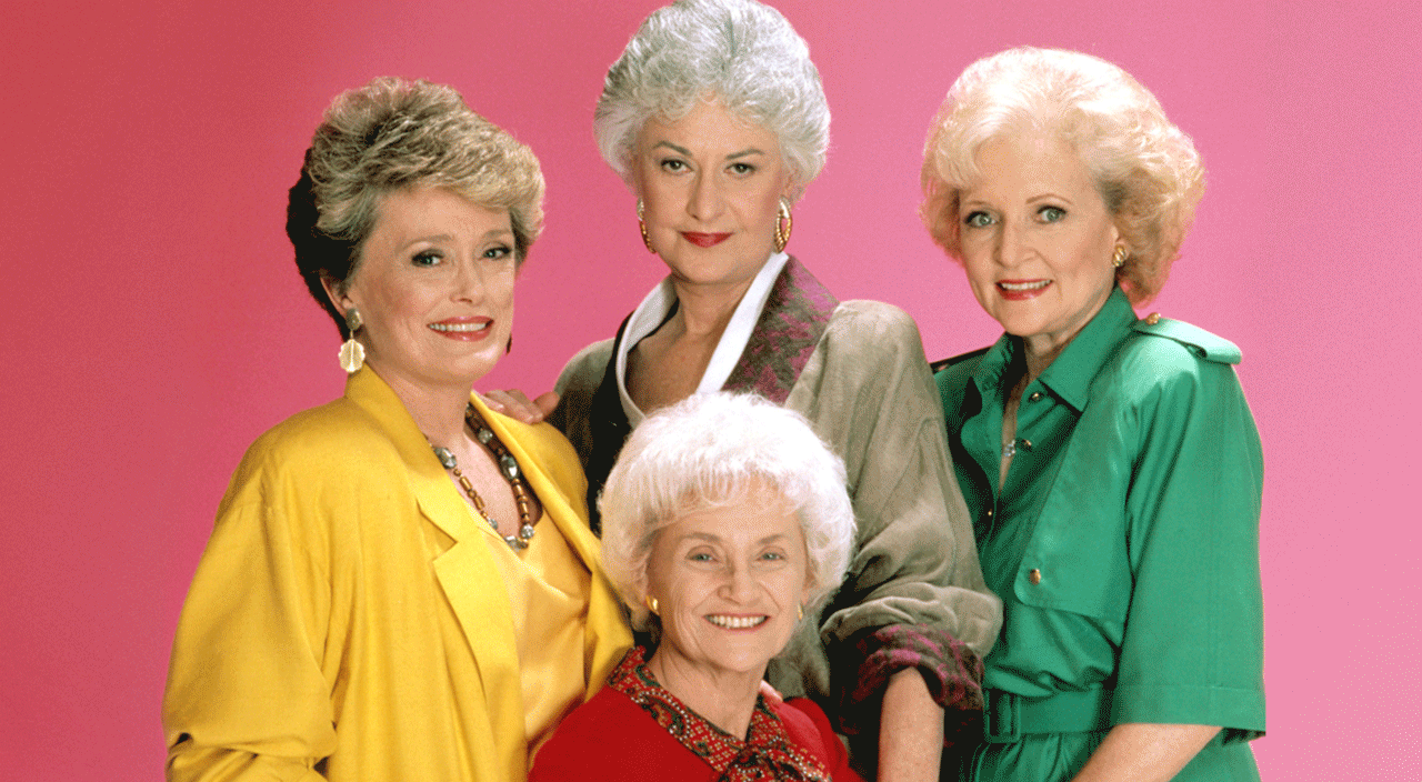Photo of the golden girls from the hit tv show wearing sunglasses