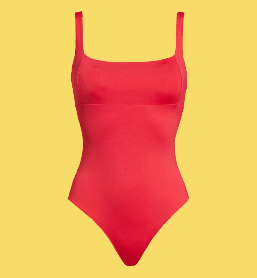 Swimsuit on yellow background