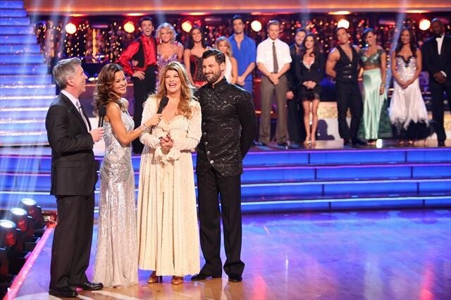 FOREGROUND: TOM BERGERON, BROOKE BURKE CHARVET, KIRSTIE ALLEY, MAKSIM CHMERKOVSKIY