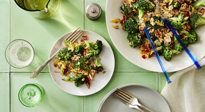 cold broccoli and bacon salad