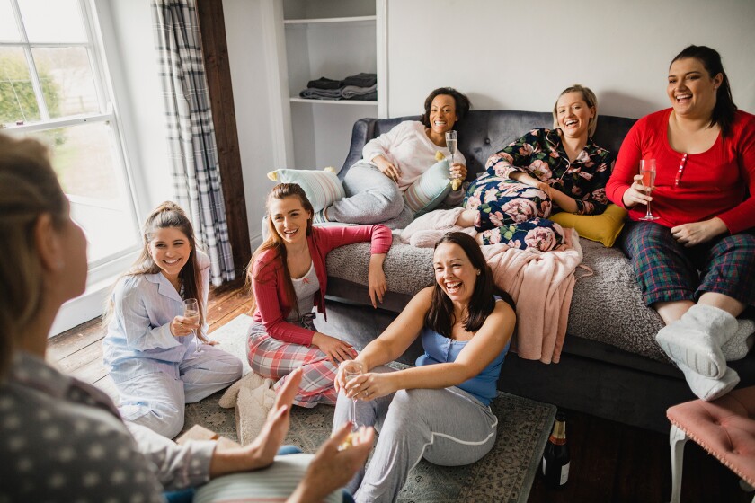 Group of women having a pajama party