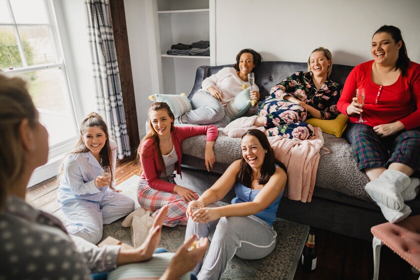 Group of women having a pajama party