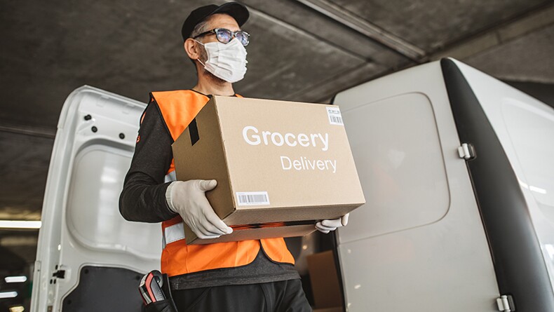 Grocery delivery worker