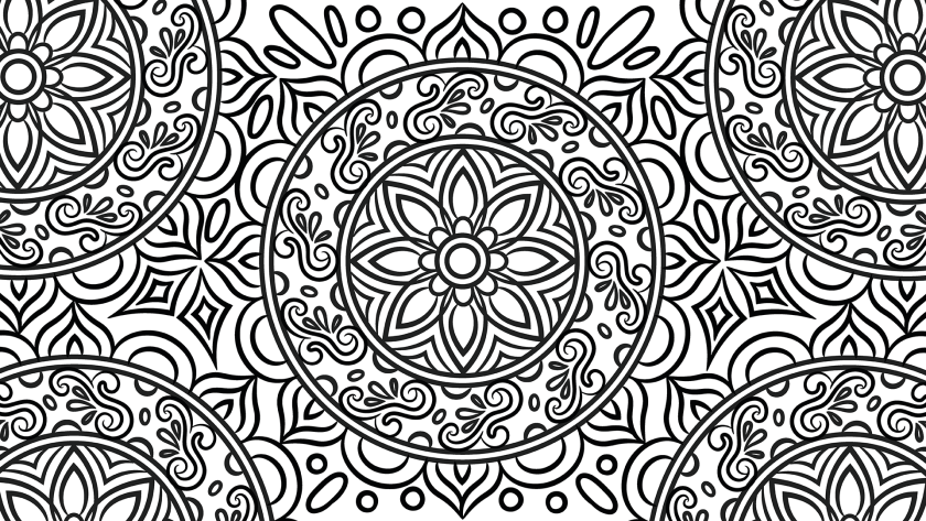Birthday Mandala Coloring Page