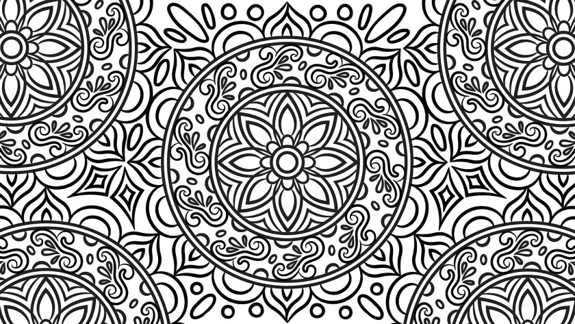 Birthday Mandala Coloring Page 