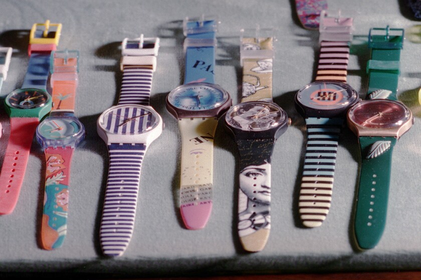 LS.Collectism#2.1101.BC/G.Part of Bill Sakus collection of 121 "Swatch" watches at Track 16 gallery