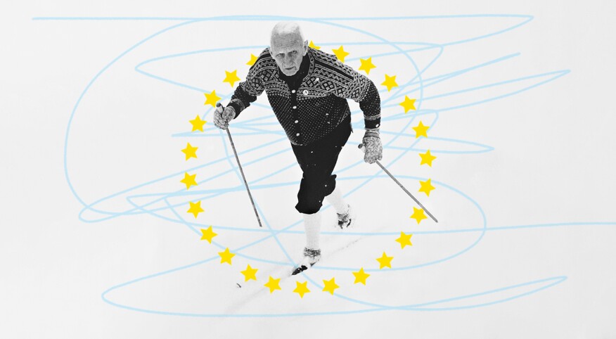 Illustration of man walking