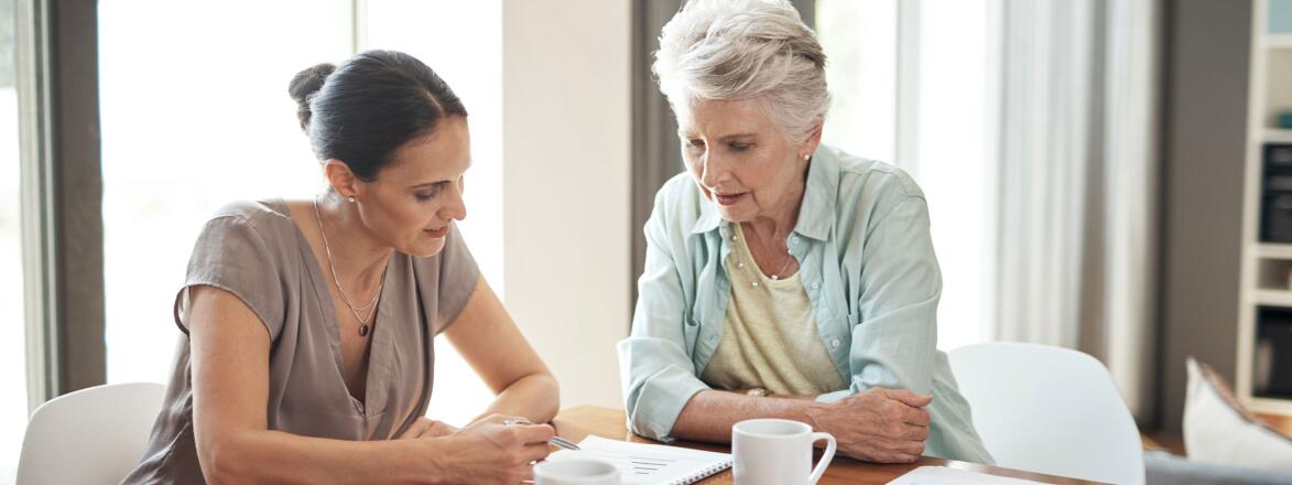Senior woman doing finances