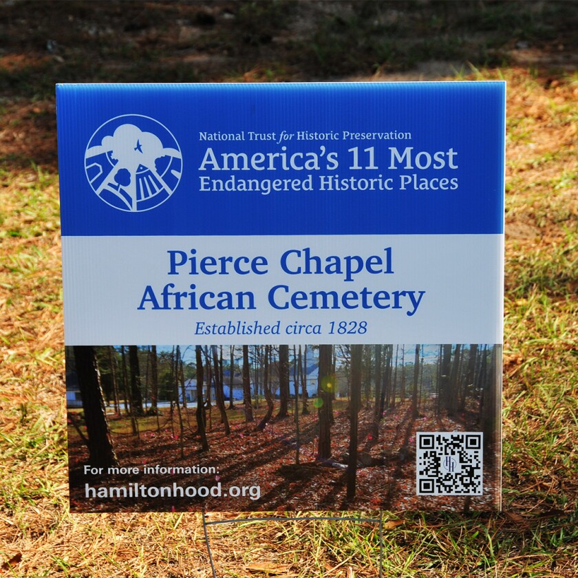 Georgia cemetery historic preservation sign