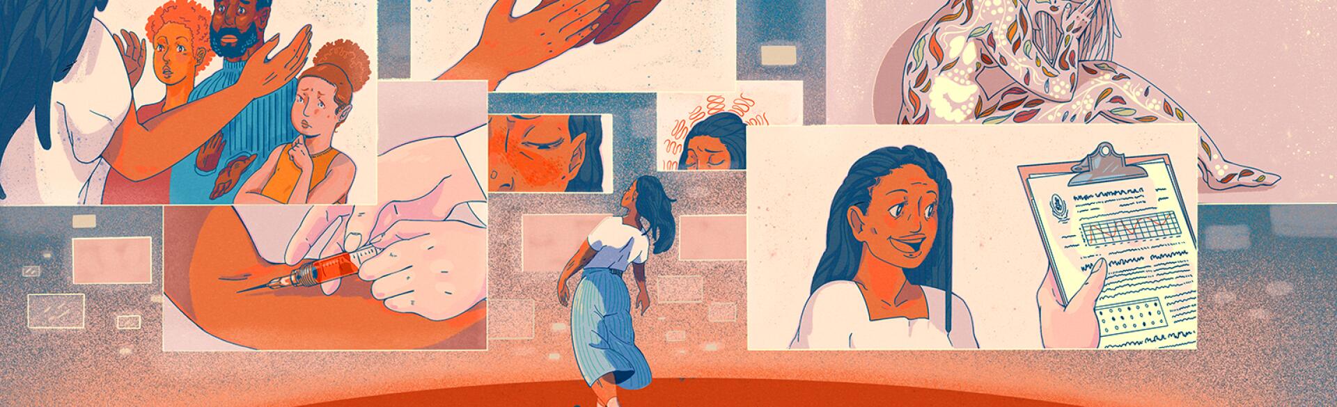 illustration_of_lady_remembering_moments_from_her_lupus_journey_by_islenia_milien_1540x600