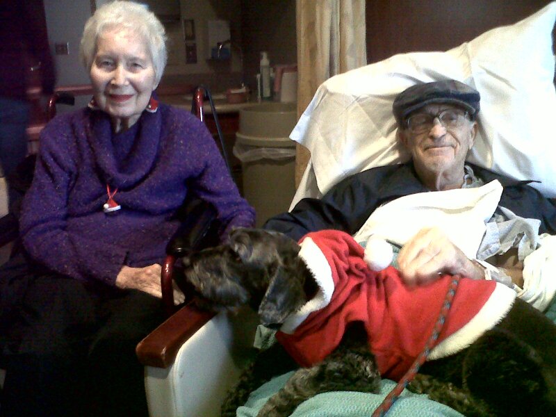 Mom and Dad w jackson christmas at hospital