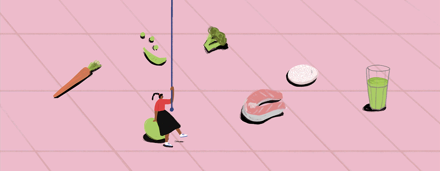 illustration_animation_of_woman_pulling_lever_to_release_different_foods_intuitive_eating_by_maya_ish_shalom_1440x560.gif