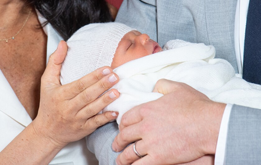 The Duke & Duchess Of Sussex Pose With Their Newborn Son