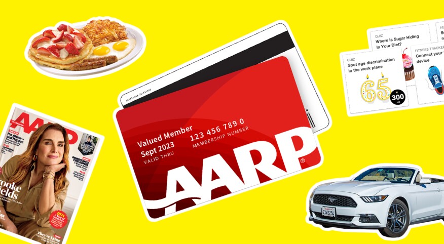 photo collage of aarp membership benefits