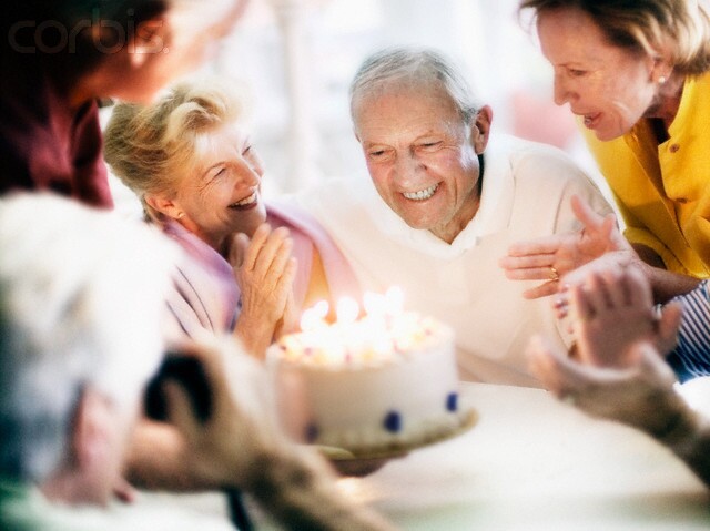 Celebrating Senior Man's Birthday