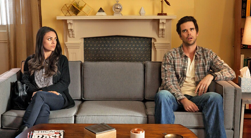 A scene from the 2016 movie, "Bad Moms" with Mila Kunis and David Walton