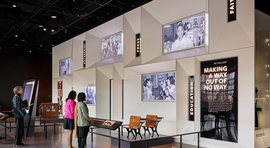 Women at black history museum exhibition