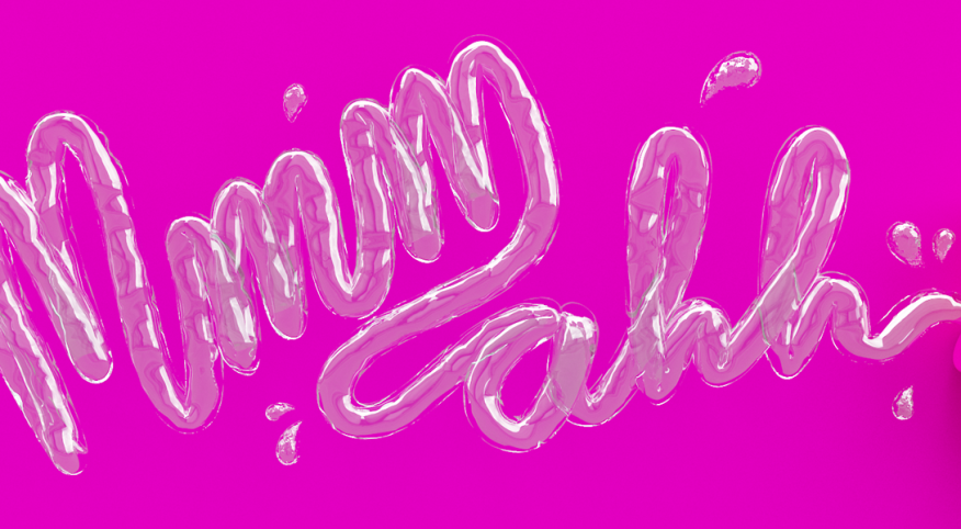 Illustration of the words mmm ahh written in lube.